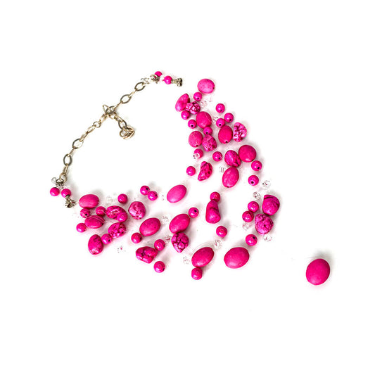 Necklace & Bracelet Set Pink Agate