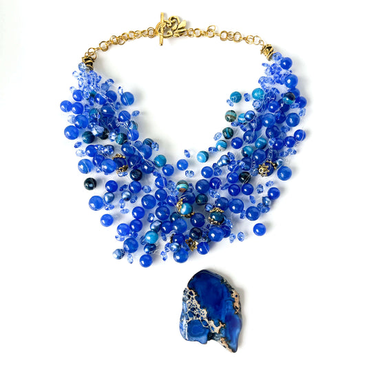 Necklace Blue Agate