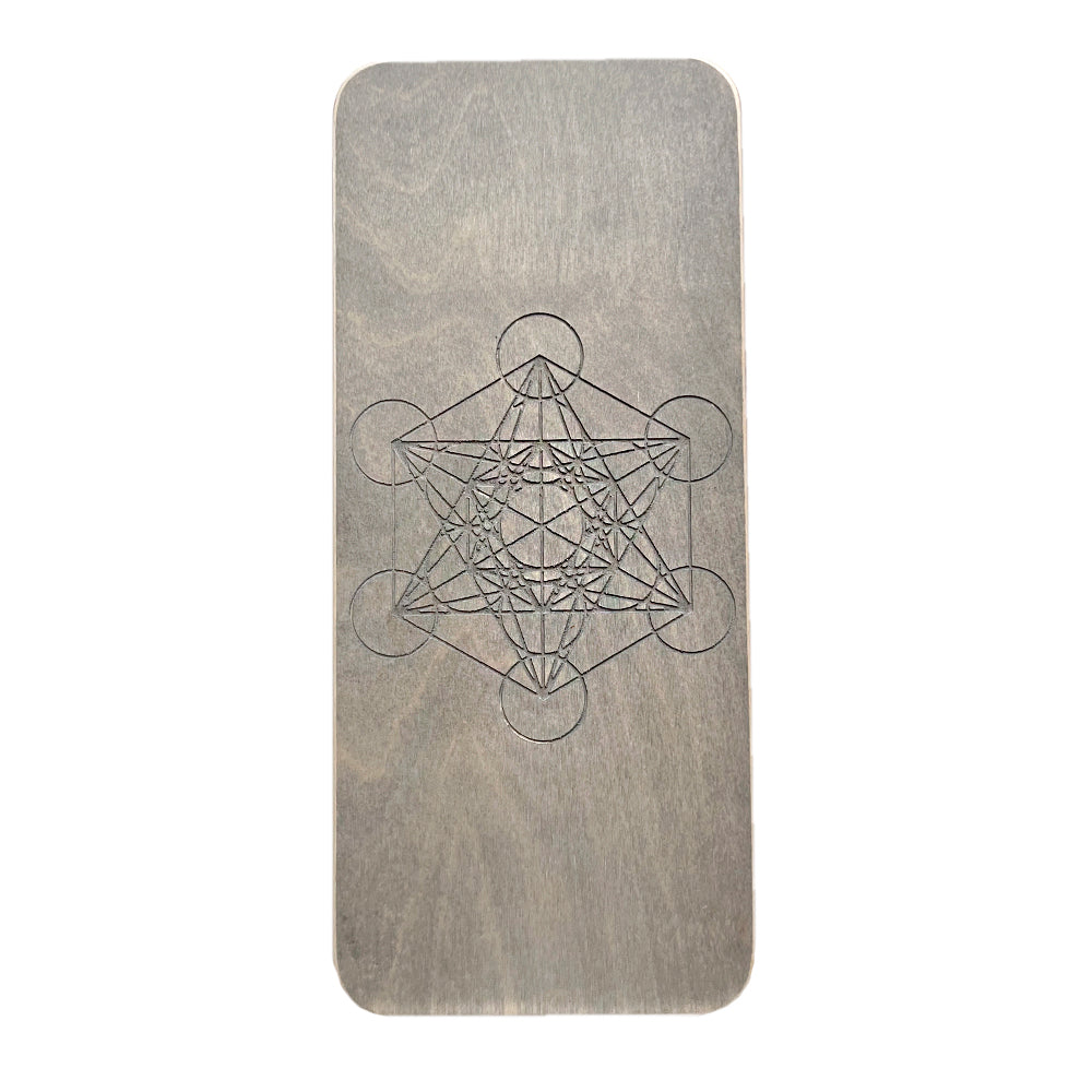 Sadhu board with Copper nails "Metatron's Cube" Foot massage Reflexology