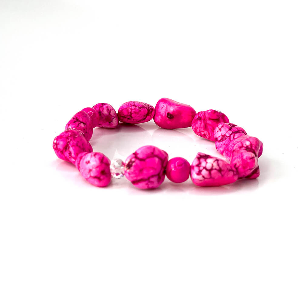 Necklace & Bracelet Set Pink Agate
